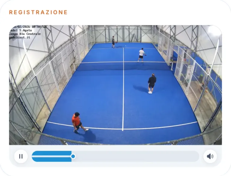 Anteprima della schermata registrazione di PadelCast